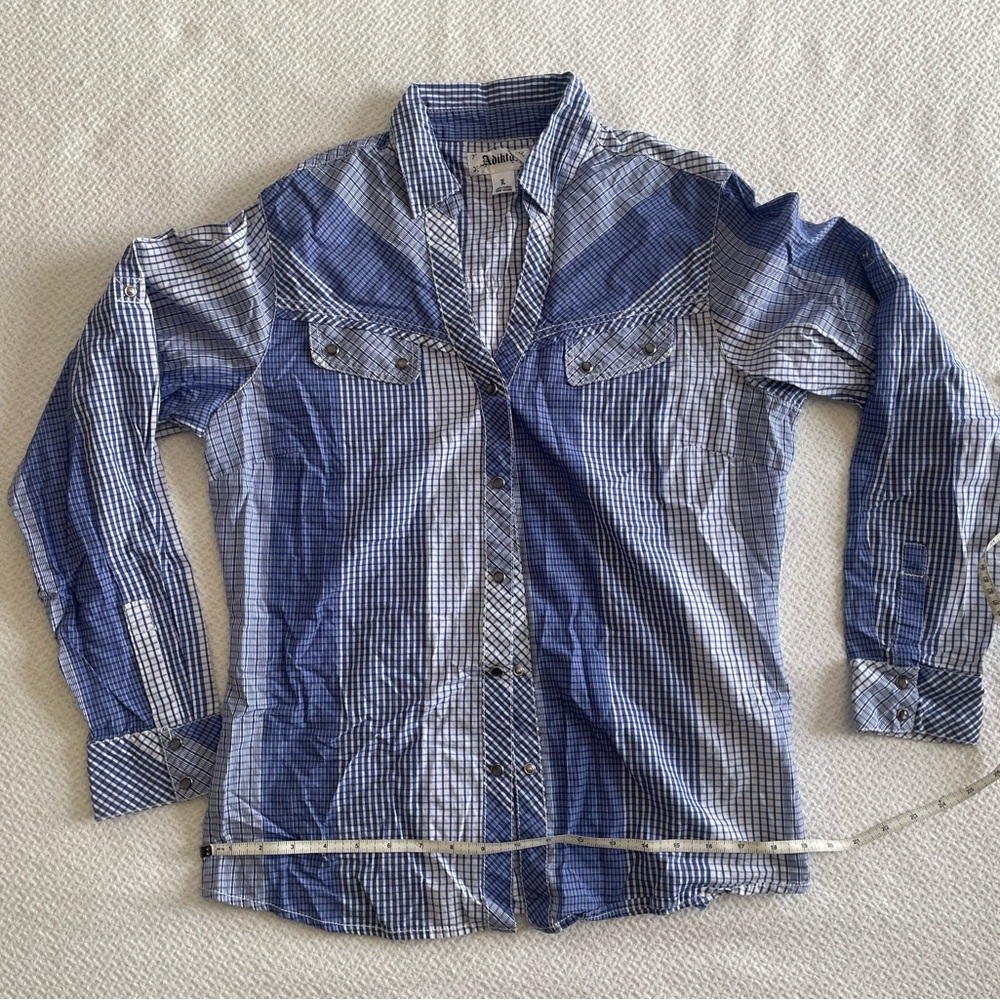 Adiktd Navy and White Plaid Shirt